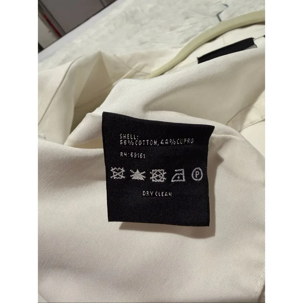 Carlisle Cotton Cupro Crop Zip Jacket in White Size 8